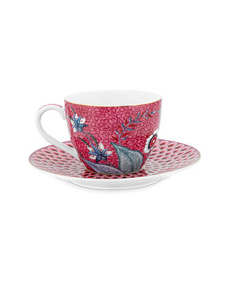 PIP STUDIO | Espressotasse mit Untertasse 120ml Flower Festival Dark Pink