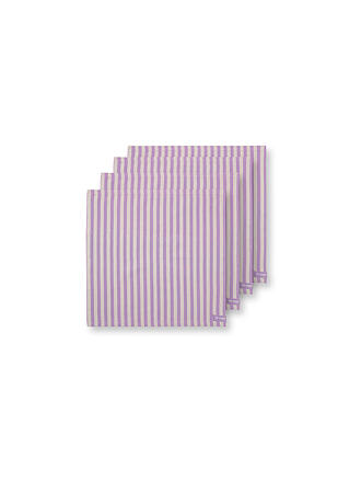 PIP STUDIO | Serviette 4er Set LILY & LOTUS 40x40cm Stripes Lilac