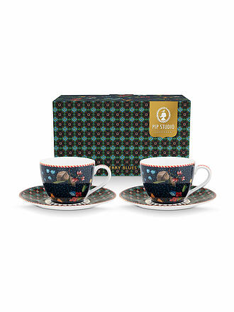 PIP STUDIO | Espressotasse mit Untertasse 2-er Set BERRY BLUES 120ml Blue