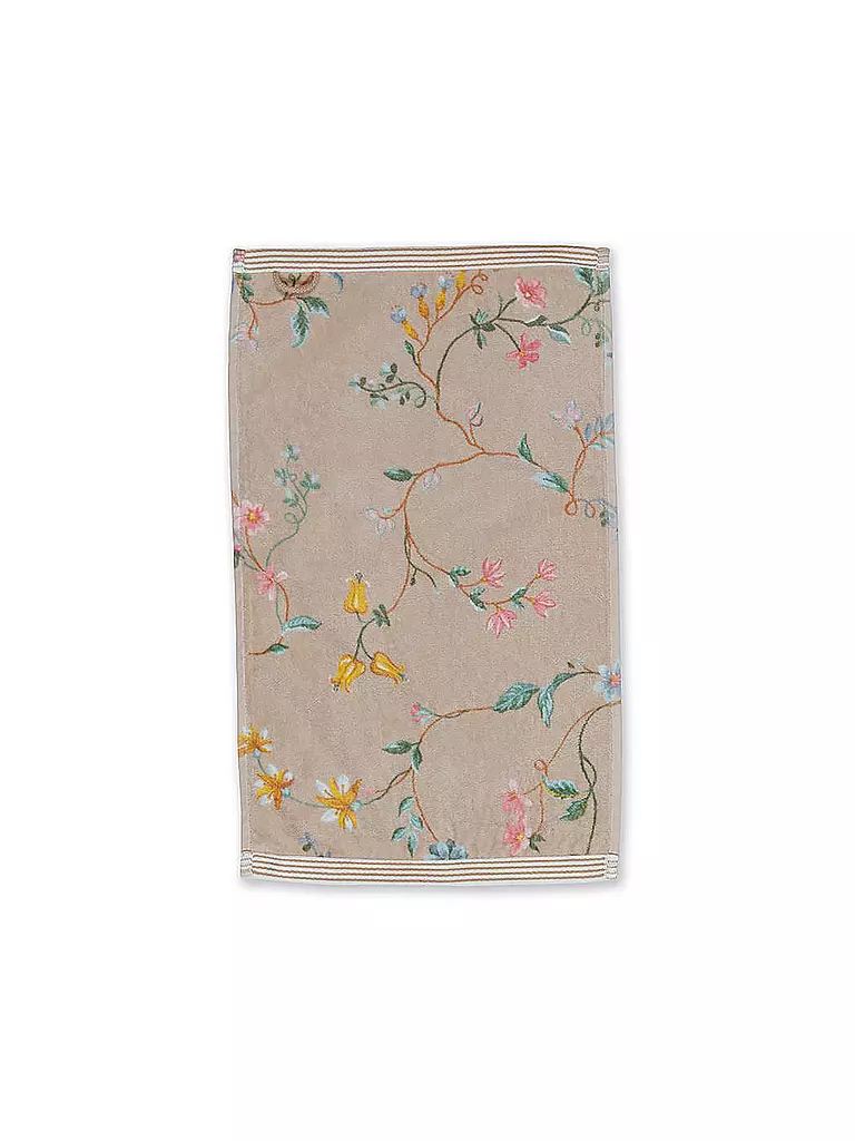 PIP STUDIO | Gästetuch LES FLEURS 30x50cm Khaki | hellbraun