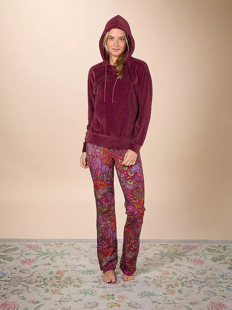 PIP STUDIO | Loungewear Hoodie VELVET TAMARI | beere