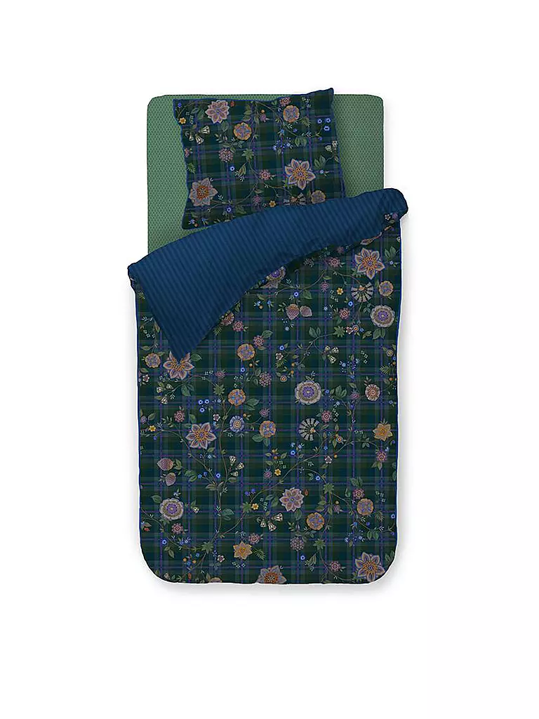 PIP STUDIO | Perkal Bettwäsche FLORES FELICES 70x90cm/140x200cm Dark Blue | dunkelblau