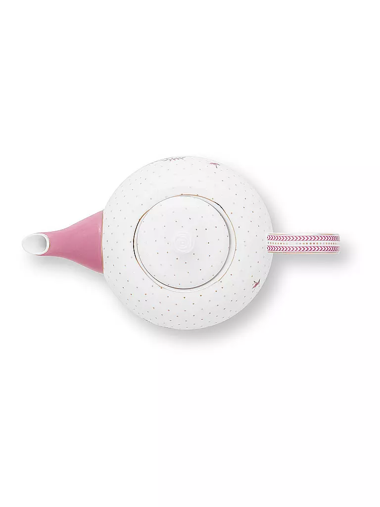 PIP STUDIO | Teekanne Large 1,6l JOLIE DOTS Gold/Pink | weiss