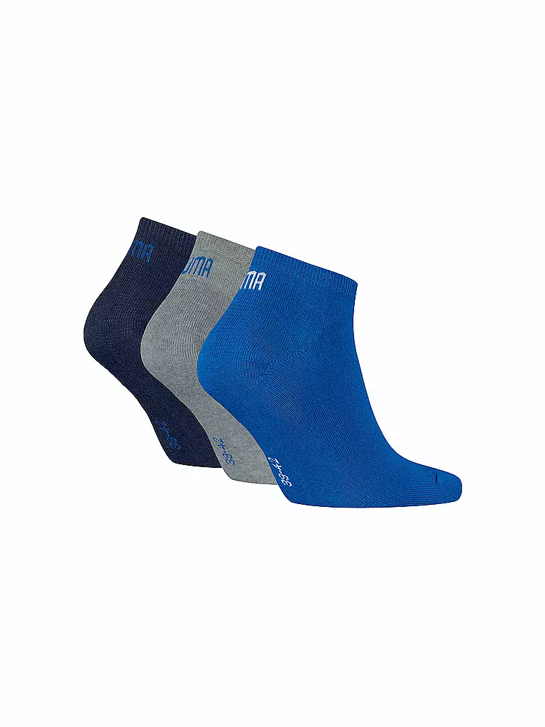 PUMA | Sneaker Socken 3er Pkg blue / gey melange | schwarz