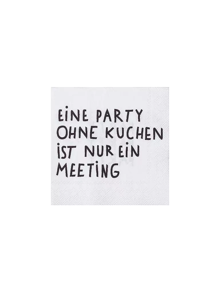 RAEDER | Cocktail Servietten 25x25cm EINE PARTY OHNE KUCHEN | hellgrau