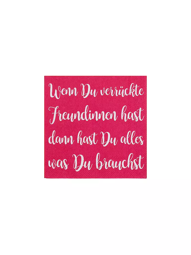 RAEDER | Cocktail Servietten 25x25cm WENN DU VERRÜCKTE FREUNDINNEN HAST | pink