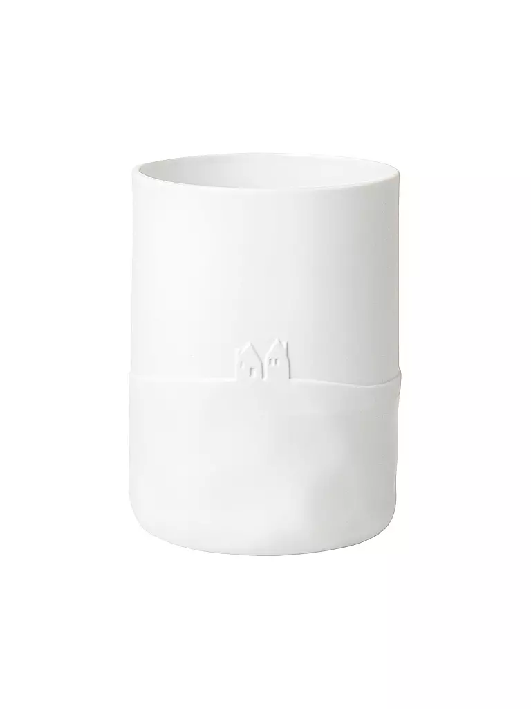 RAEDER | Vase 16,5cm SCHNEETAG Schneeballschlacht  | weiss