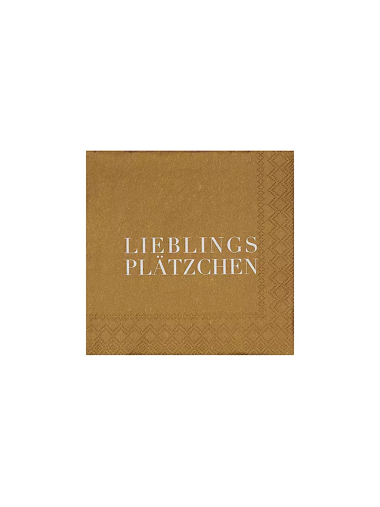 RAEDER | Weihnachts-Servietten 25x25cm LIEBLINGS PLÄTZCHEN | braun