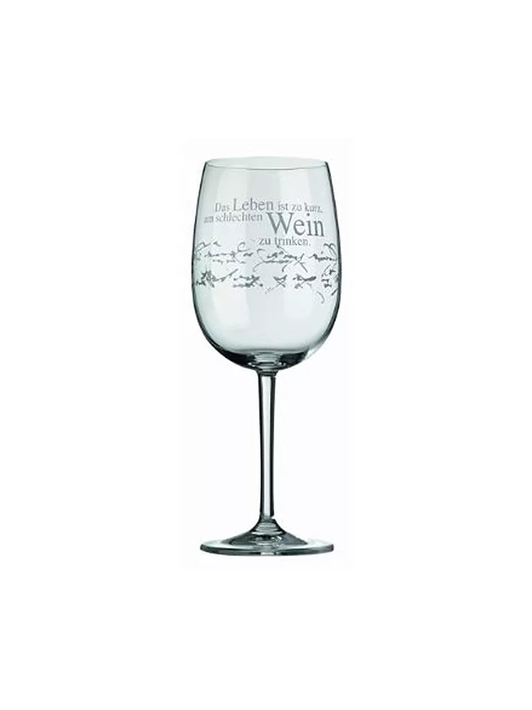 RAEDER | Weinglas "Das Leben ist zu kurz..." 22cm | transparent