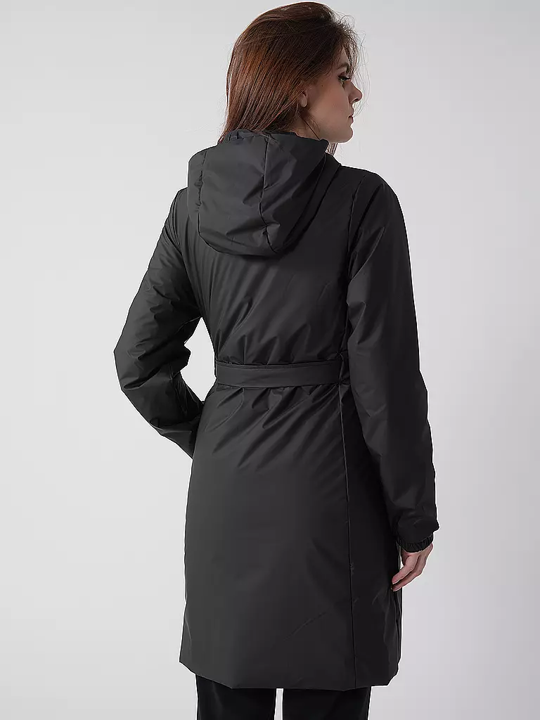 RAINS | Regenjacke LOHJA LONG INSULTED CURVED JACKET  | schwarz