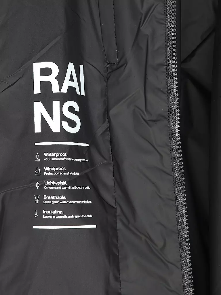 RAINS | Regenjacke LOHJA LONG INSULTED CURVED JACKET  | schwarz