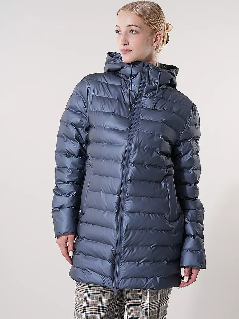 RAINS | Steppjacke LOHJA LONG PUFFER JACKET  | grau