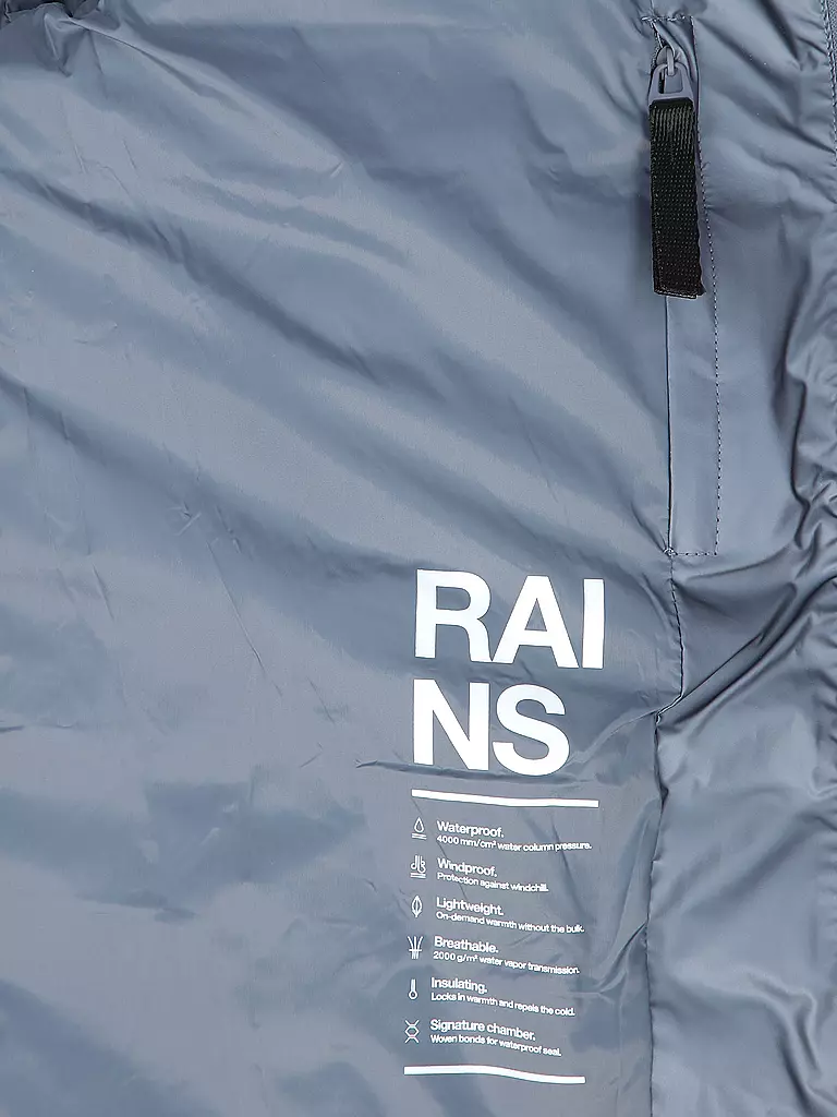 RAINS | Steppjacke LOHJA LONG PUFFER JACKET  | grau