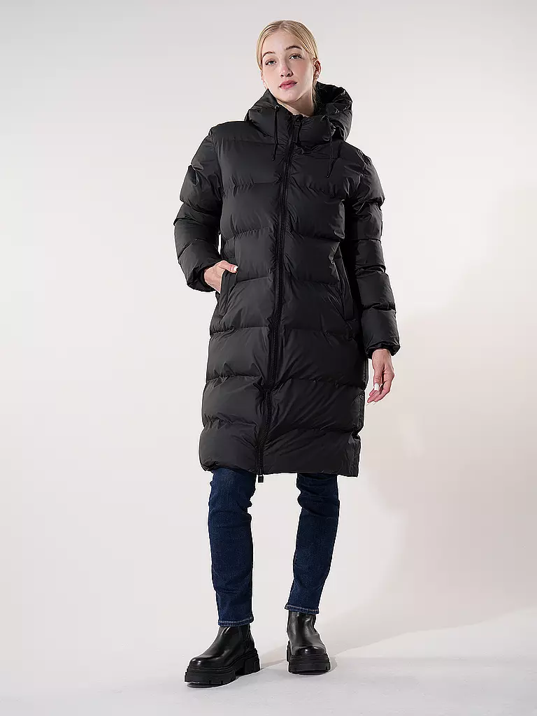 RAINS | Steppmantel ALTA LONGER PUFFER JACKET | schwarz