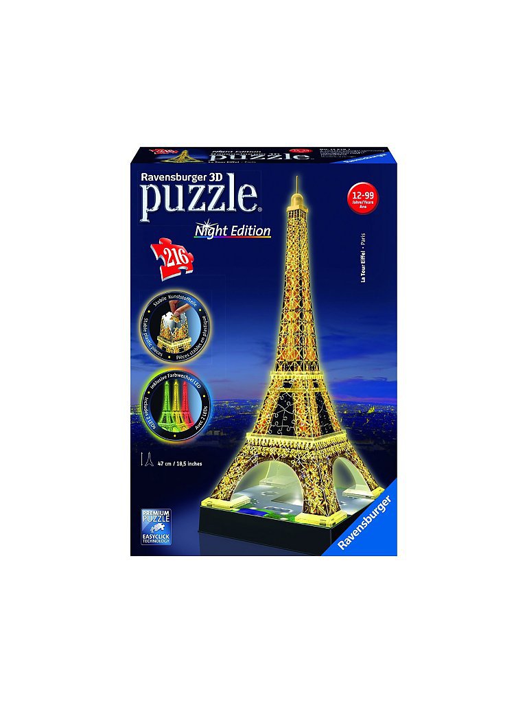 RAVENSBURGER 3D Puzzle - Eiffelturm Night Edition 216 Teile