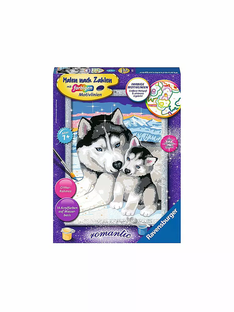 RAVENSBURGER | Mahlen nach Zahlen - Husky Kuss | keine Farbe