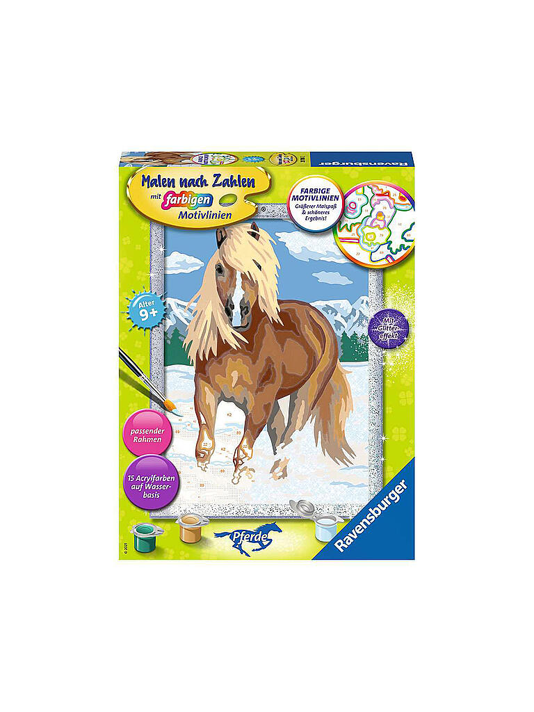 Ravensburger Malen Nach Zahlen Haflinger Im Schnee Transparent