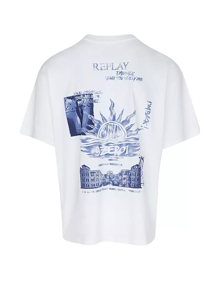 REPLAY | T-Shirt 9ZERO1 | weiss