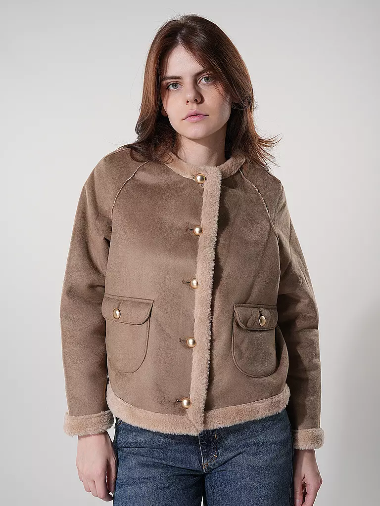 RICH & ROYAL | Jacke in Felloptik | beige