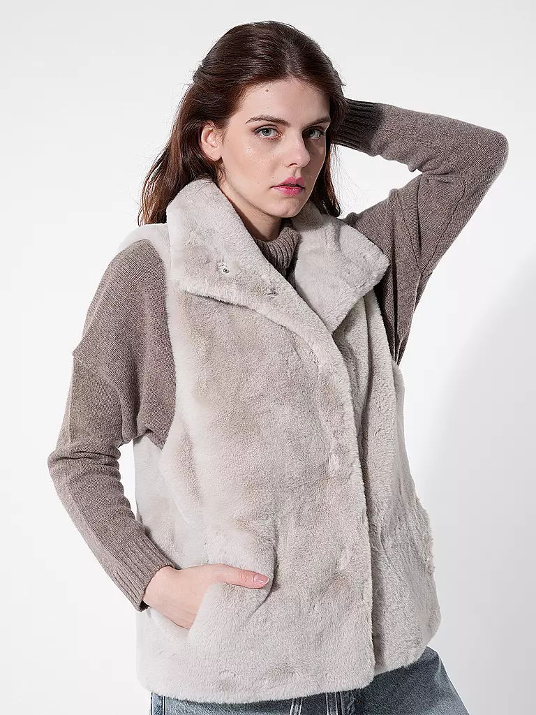 RINO&PELLE | Gilet in Felloptik LISON | creme