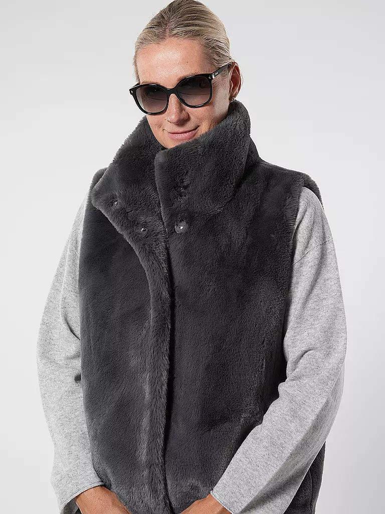 RINO&PELLE | Gilet in Felloptik LISON | grau