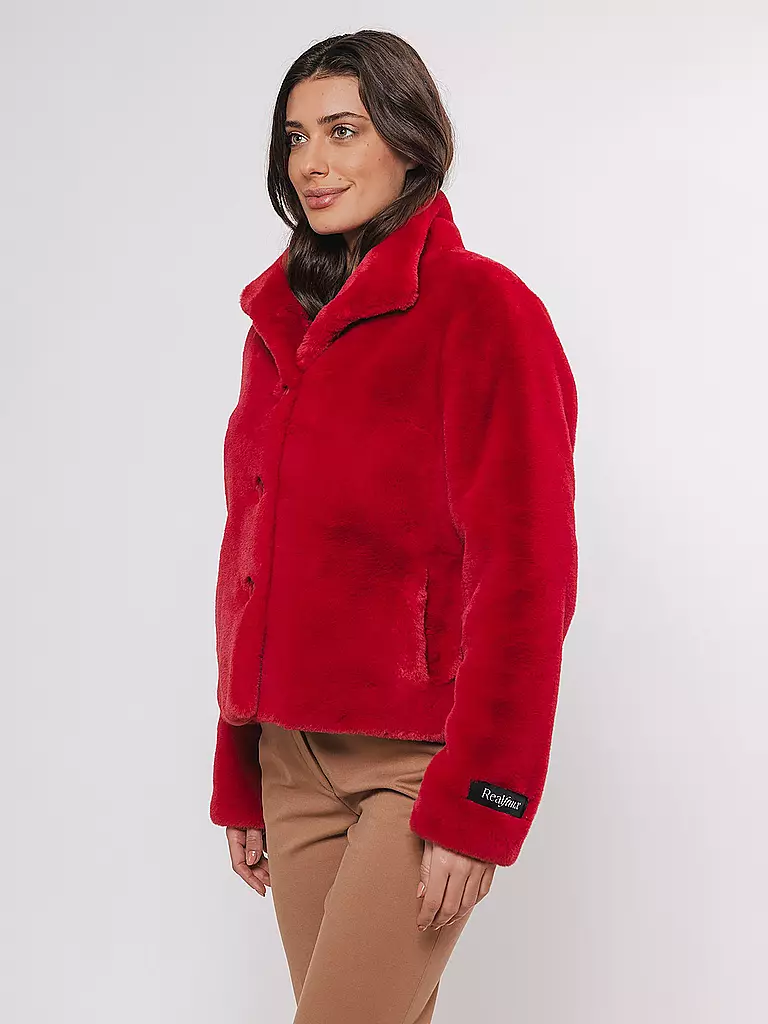 RINO&PELLE | Jacke in Felloptik VIE | rot