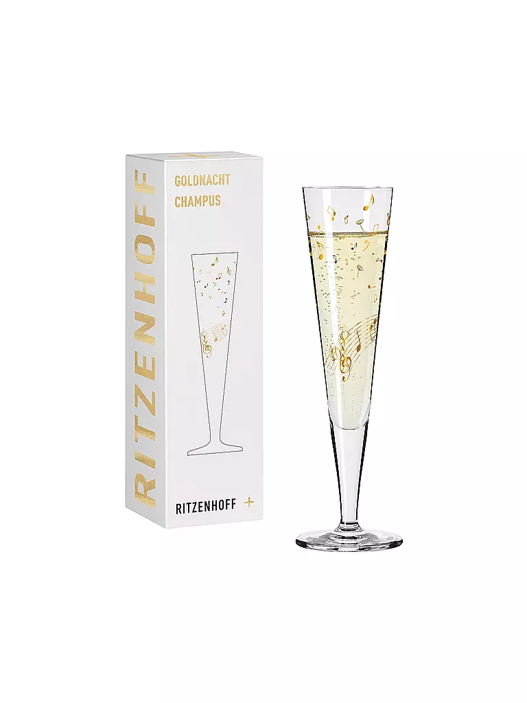 RITZENHOFF | Champagnerglas 2er Set Goldnacht # 46/12 Theresa Kuhlmann | gold