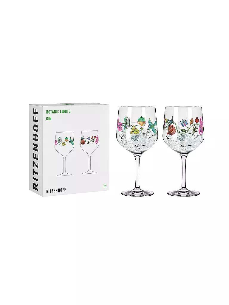 RITZENHOFF | Gin Glas 2-er Set BOTANIC LIGHTS #9 #10 Olaf Hajek 2024 | bunt