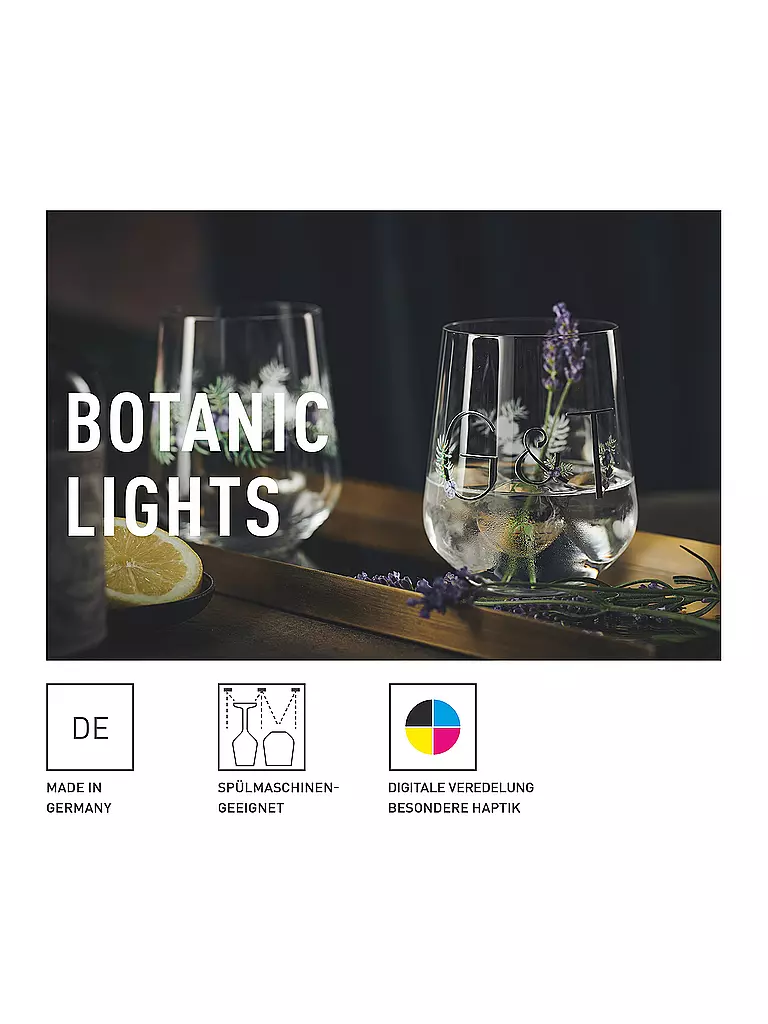 RITZENHOFF | Gin Glas 2-er Set BOTANIC LIGHTS  #5 #6 Design Team | bunt