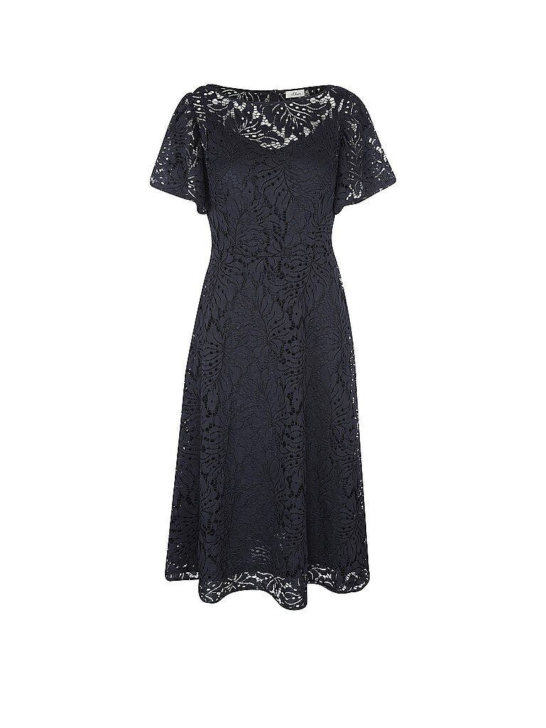 Kleid blau S.OLIVER mit LABEL BLACK Spitz