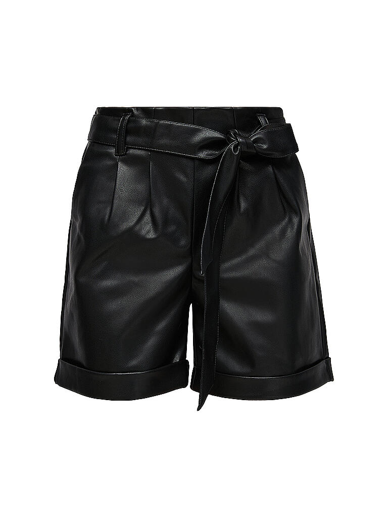 S.OLIVER schwarz Shorts in Lederoptik