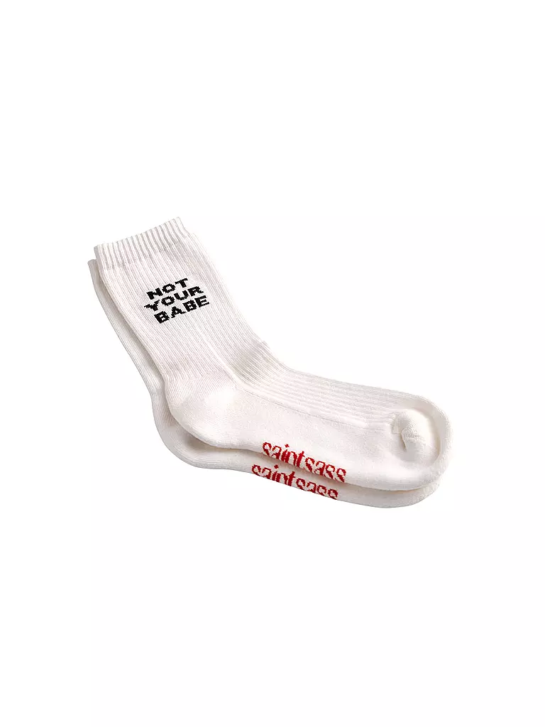 SAINT SASS | Socken NOT YOUR BABE | weiss