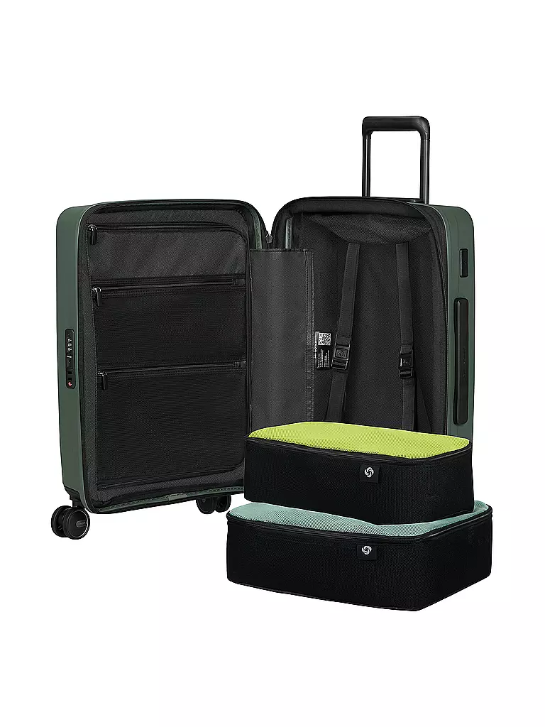 SAMSONITE | Trolley RESTACKED SPINNER 55cm erweiterbar sage | schwarz