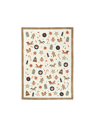 SANDER | Geschirrtuch ALL 4 X-MAS  50x70cm Taupe / Orange