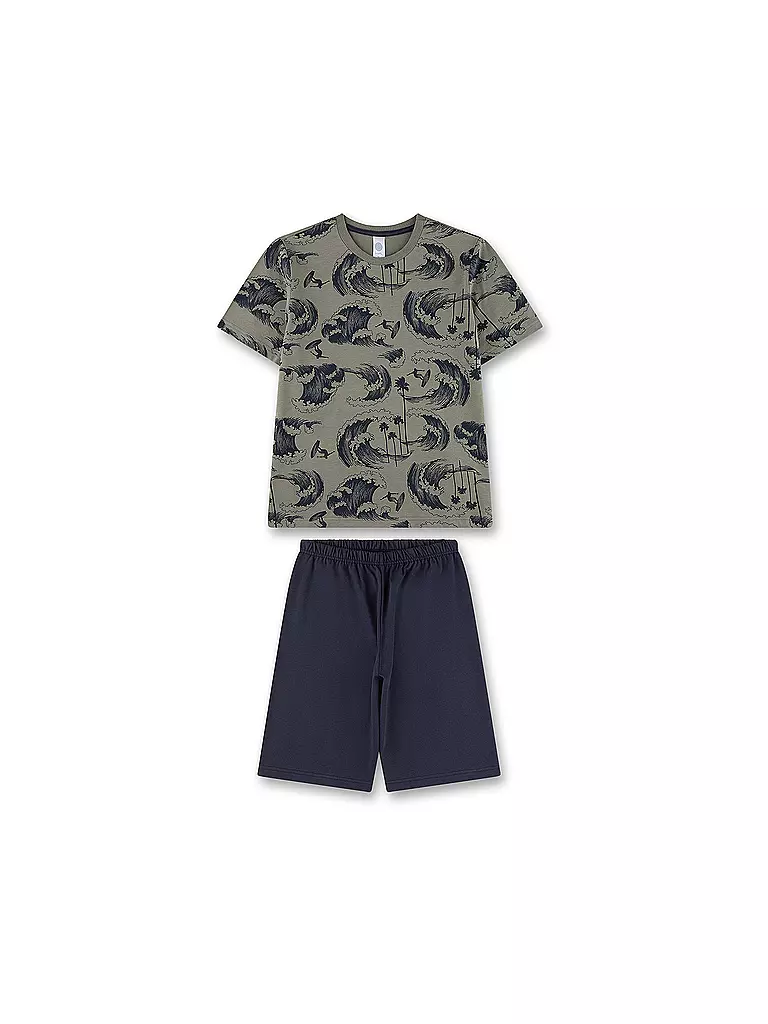 SANETTA | Jungen Pyjama Set 2-teilig T-Shirts und Shorts | olive