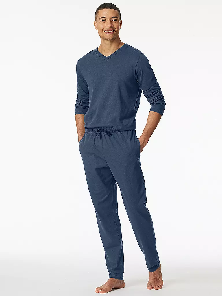 SCHIESSER | Pyjama Hose MIX + RELAX | blau