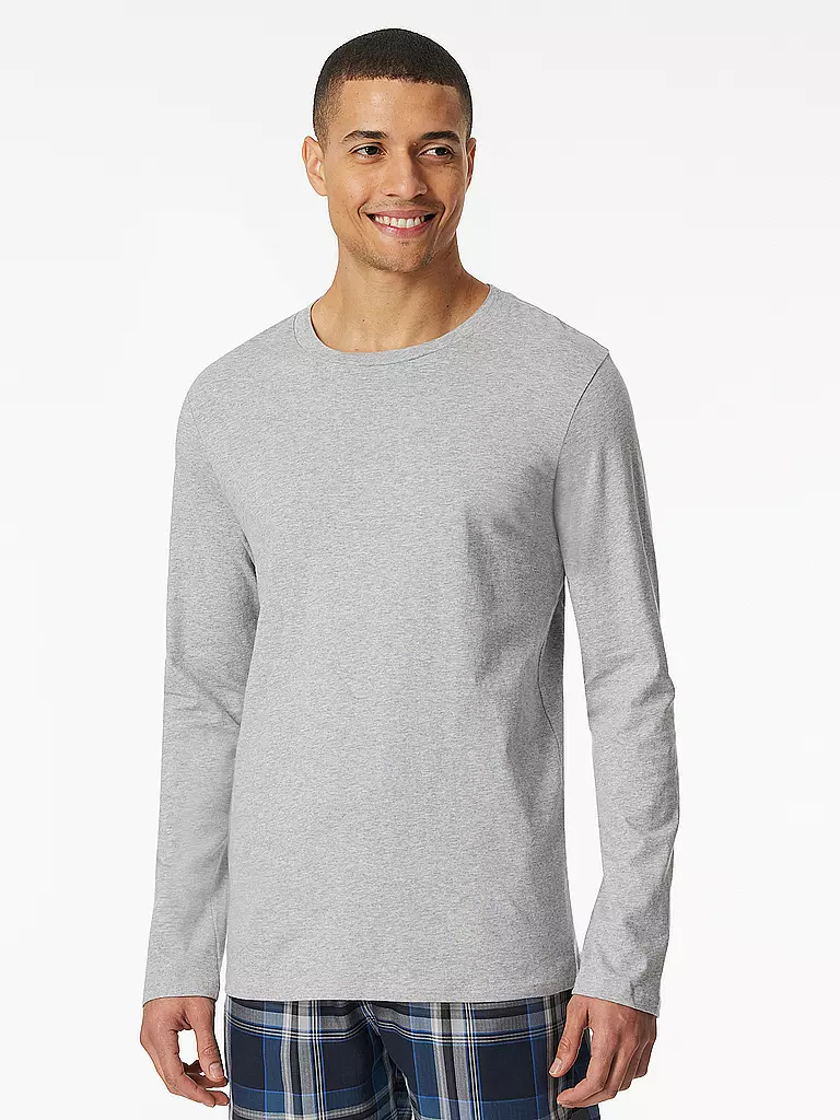 SCHIESSER | Pyjama Langarmshirt  | grau