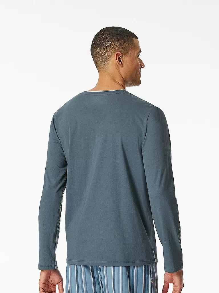 SCHIESSER | Pyjama Langarmshirt | blau