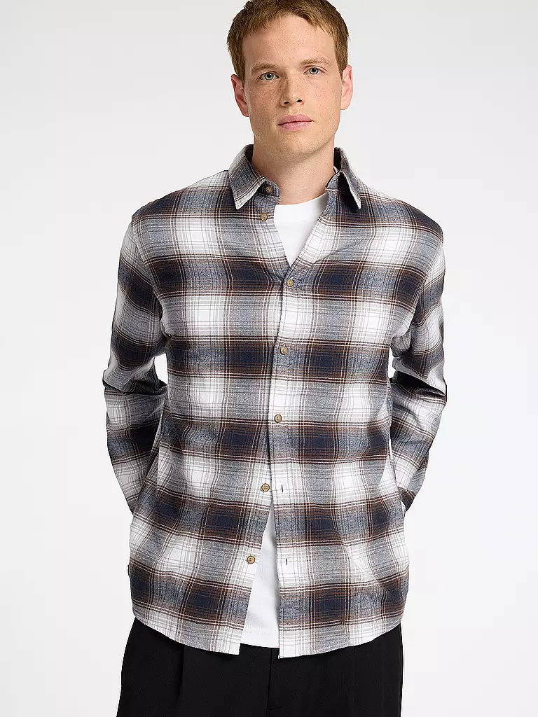 SELECTED | Flanellhemd Slim Fit SLHSLIMOWEN | weiss