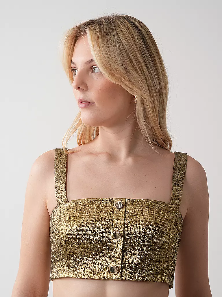 SELF-PORTRAIT | Top Cropped Fit | gold