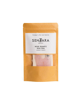 SENTARA | Massagestein - Gua Sha Herz mit Zähnen Rose Quartz 