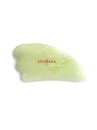 SENTARA | Massagestein - Gua Sha Horn mit Zähnen Gruene Jade 