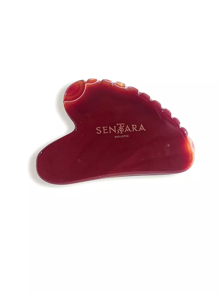 SENTARA | Massagestein - Gua Sha Herz mit Zähnen Cornaline Rot | rot