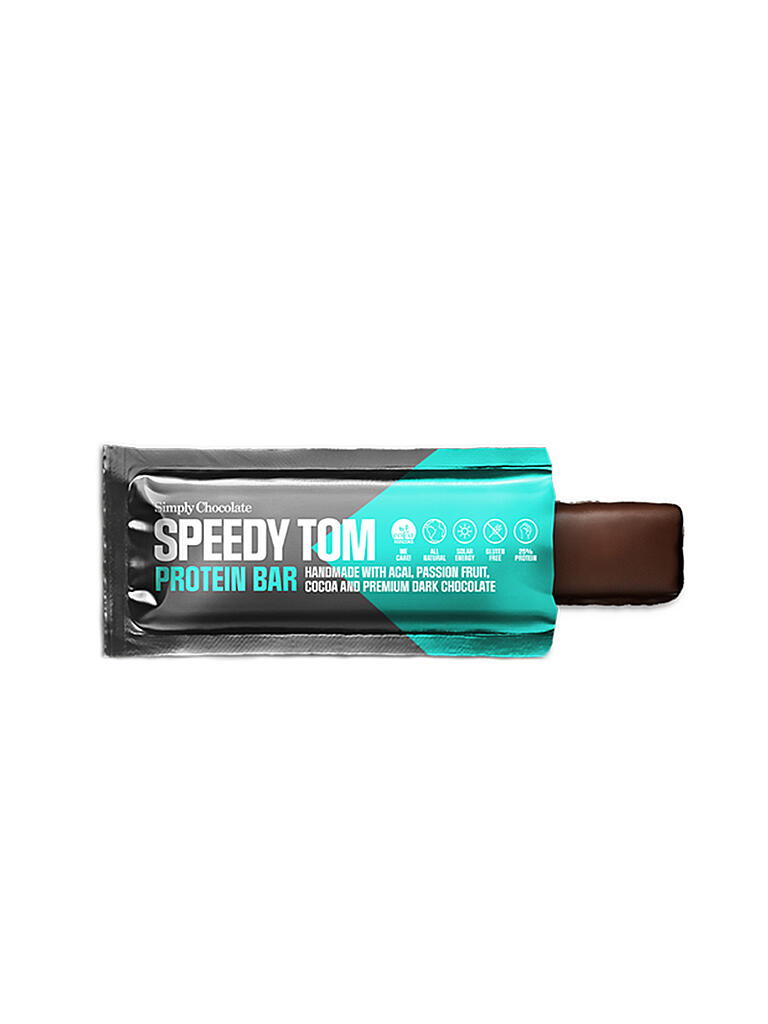 SIMPLY CHOCOLATE | Schokolade Speedie Tom Protein Bar | schwarz