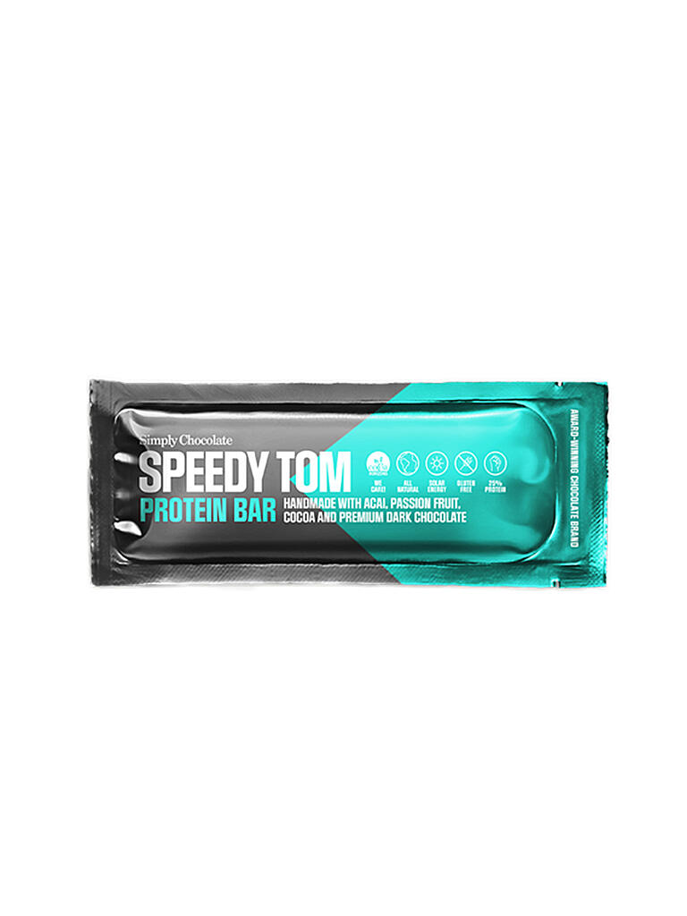 SIMPLY CHOCOLATE | Schokolade Speedie Tom Protein Bar | schwarz