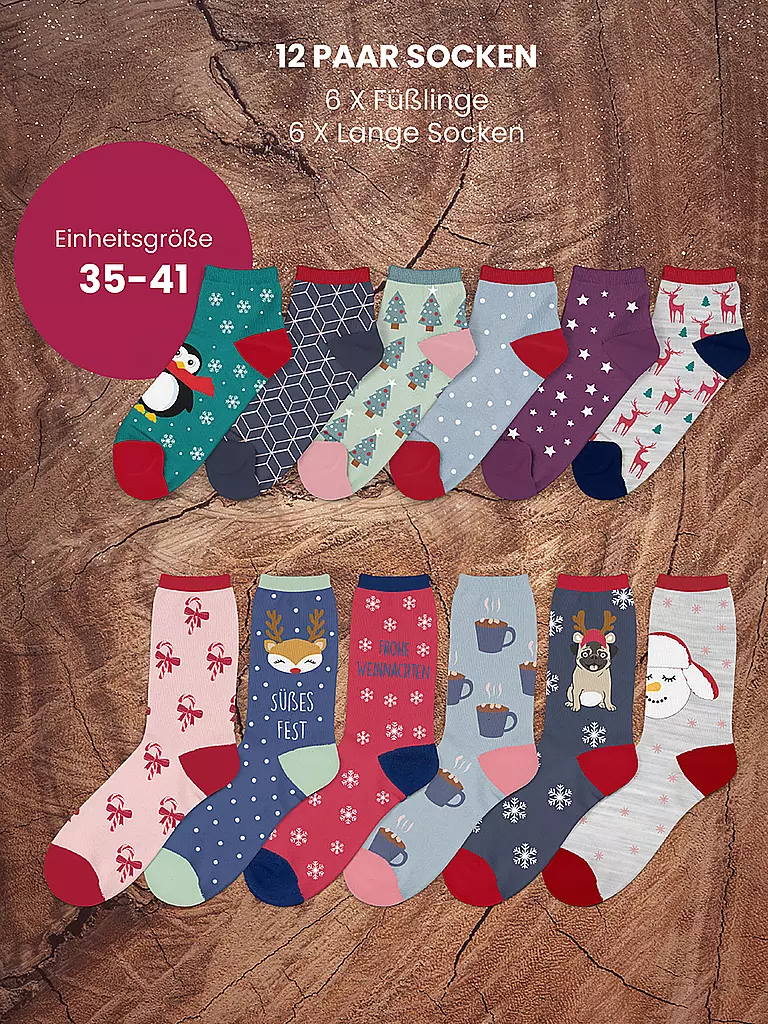 SOCKSWEAR | Damen Socken Adventskalender bunt | bunt