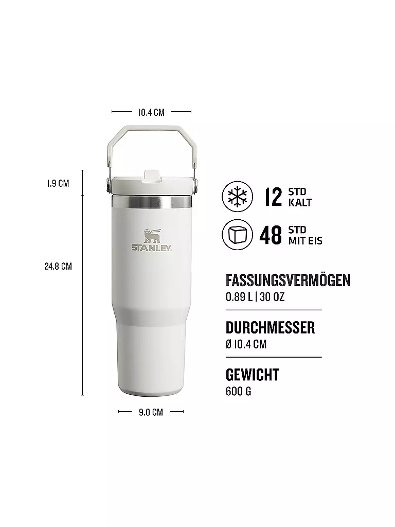 STANLEY | Isolierflasche - Thermosflasche IceFlow Flip Straw Tumblers 0,89l | weiss