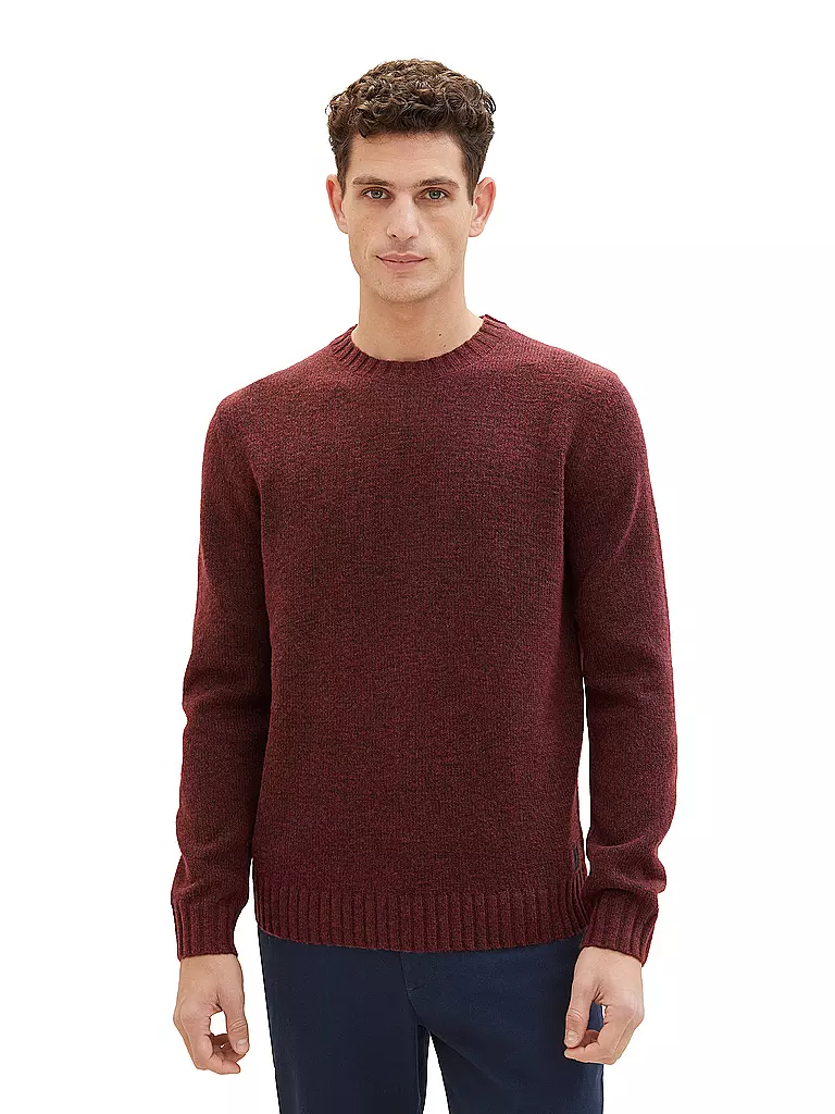 TOM TAILOR | Pullover | dunkelrot