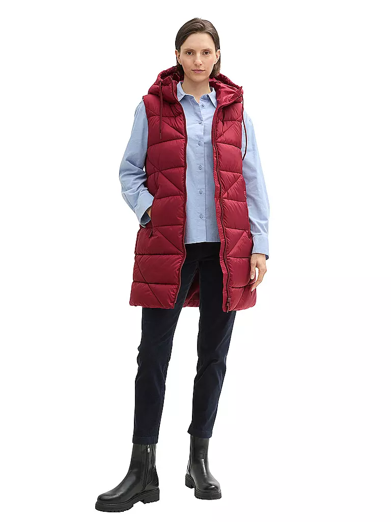 TOM TAILOR | Steppgilet | dunkelrot