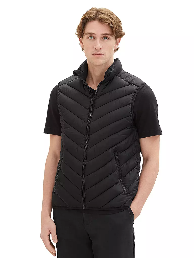 TOM TAILOR | Steppgilet | schwarz